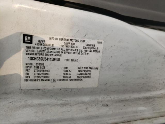 Photo 10 from auction – 2004 CHEVROLET EXPRESS G3 with VIN 1GCHG39U541159408
