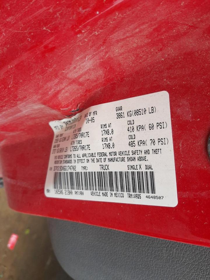Photo 10 from auction – 2006 DODGE RAM 1500 with VIN 3D7KS19DX6G174702