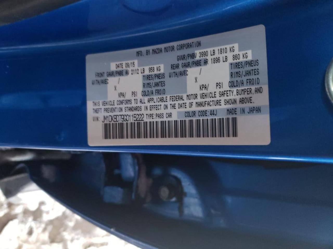 Photo 10 from auction – 2016 MAZDA CX-3 GRAND with VIN JM1DKBD79G0115222