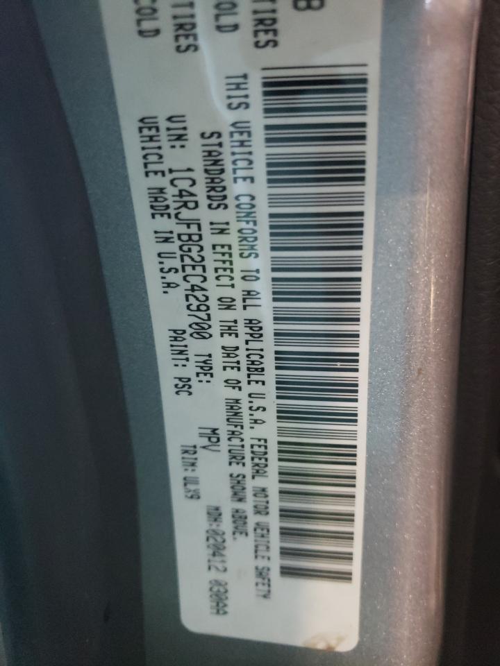 Photo 10 from auction – 2014 JEEP GRAND CHER with VIN 1C4RJFBG2EC429700