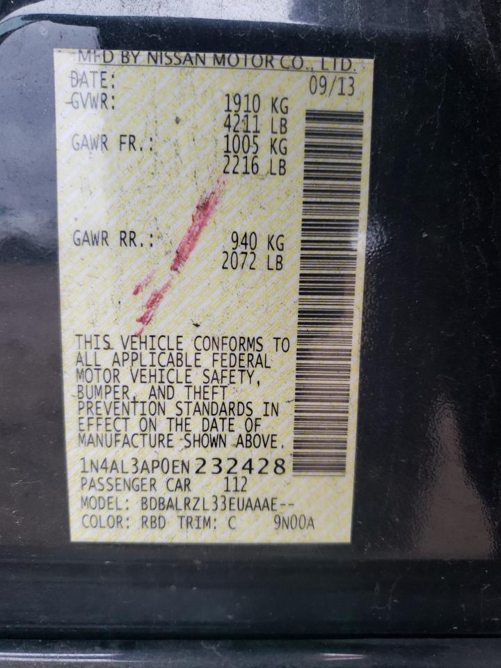 Photo 10 from auction – 2014 NISSAN ALTIMA 2.5 with VIN 1N4AL3AP0EN232428