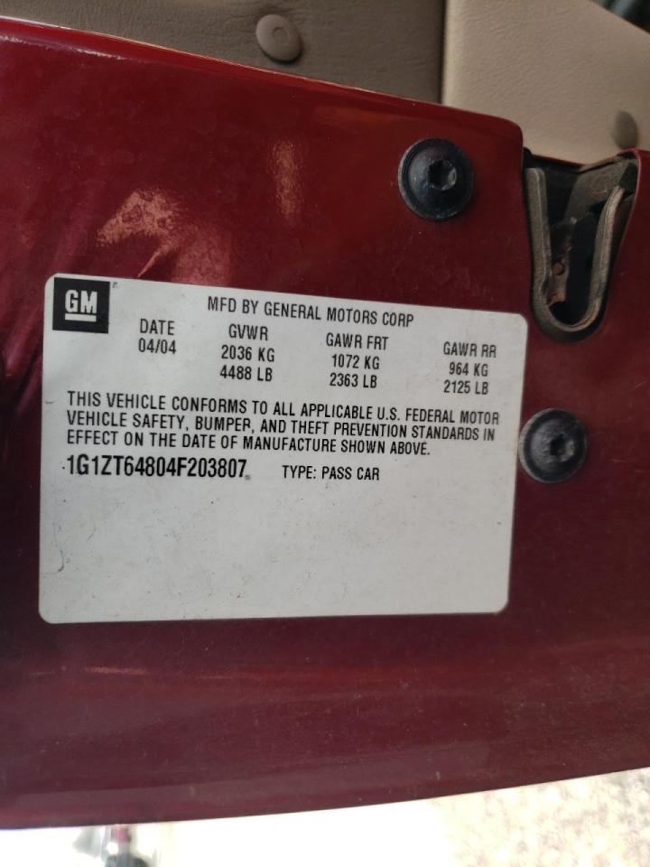 Photo 10 from auction – 2004 CHEVROLET MALIBU MAX with VIN 1G1ZT64804F203807