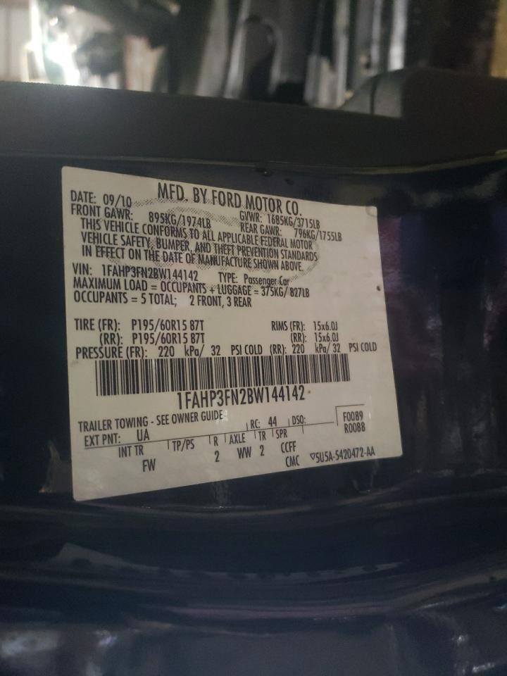 Photo 10 from auction – 2011 FORD FOCUS with VIN 1FAHP3FN2BW144142