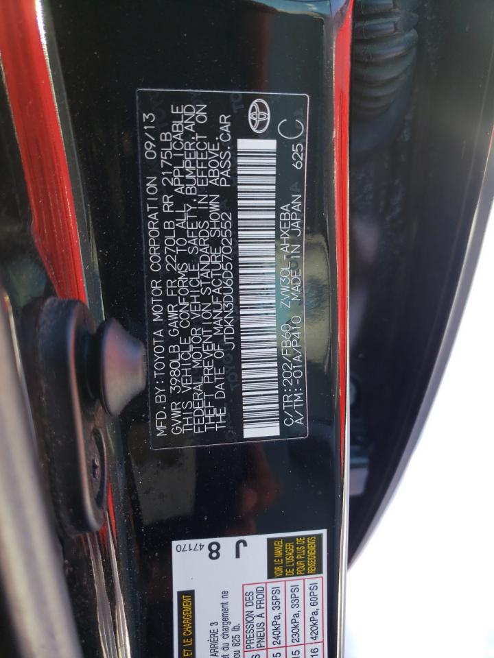 Photo 10 from auction – 2013 TOYOTA PRIUS with VIN JTDKN3DU6D5702552