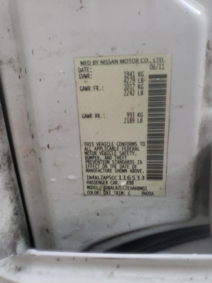 Photo 10 from auction – 2012 NISSAN ALTIMA BAS with VIN 1N4AL2AP5CC116533