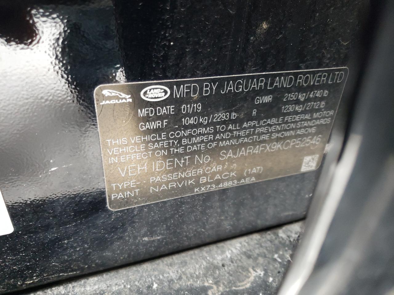 Photo 10 from auction – 2019 JAGUAR XE with VIN SAJAR4FX9KCP52546
