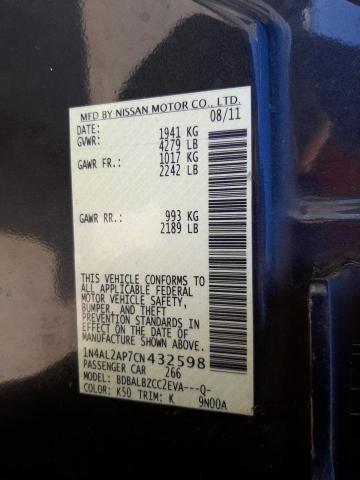 Photo 10 from auction – 2012 NISSAN ALTIMA BAS with VIN 1N4AL2AP7CN432598