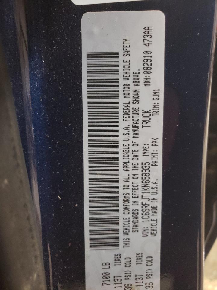 Photo 10 from auction – 2019 RAM 1500 LARAM with VIN 1C6SRFJT1KN658935
