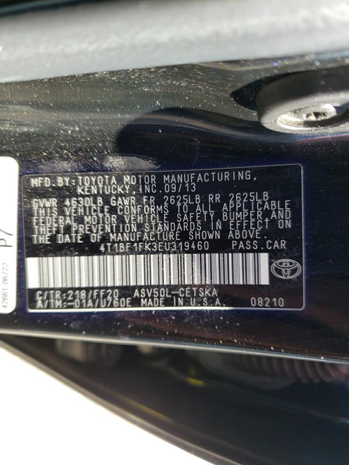 Photo 10 from auction – 2014 TOYOTA CAMRY L with VIN 4T1BF1FK3EU319460
