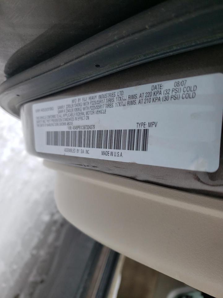 Photo 10 from auction – 2008 SUBARU OUTBACK 2. with VIN 4S4BP61C587324379