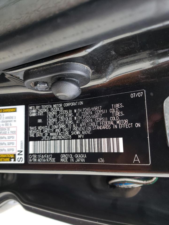 Photo 10 from auction – 2007 TOYOTA 4RUNNER SR with VIN JTEZU14R078090378
