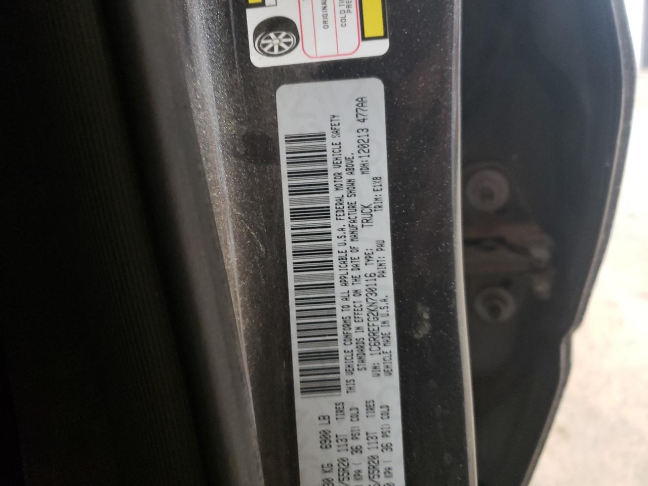 Photo 10 from auction – 2019 RAM 1500 BIG H with VIN 1C6RREFG2KN730116