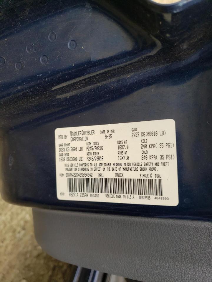 Photo 10 from auction – 2006 DODGE DAKOTA ST with VIN 1D7HW22K46S554642