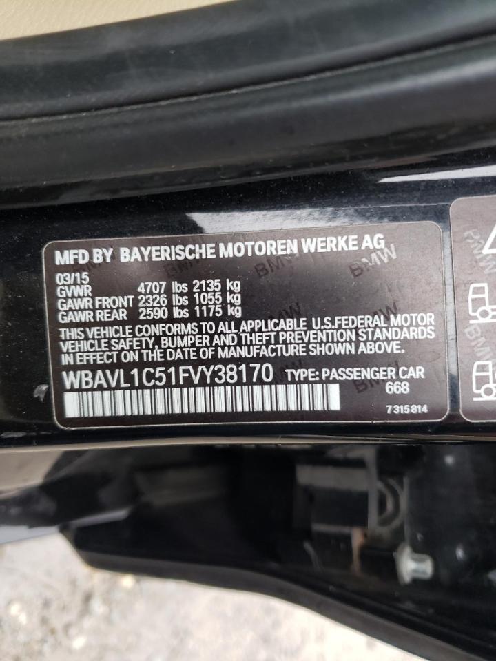 Photo 10 from auction – 2015 BMW X1 XDRIVE2 with VIN WBAVL1C51FVY38170