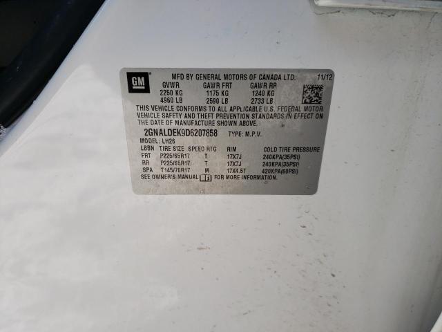 Photo 10 from auction – 2013 CHEVROLET EQUINOX LT with VIN 2GNALDEK9D6207858