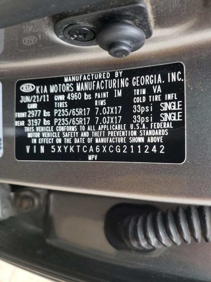 Photo 10 from auction – 2012 KIA SORENTO BA with VIN 5XYKTCA6XCG211242