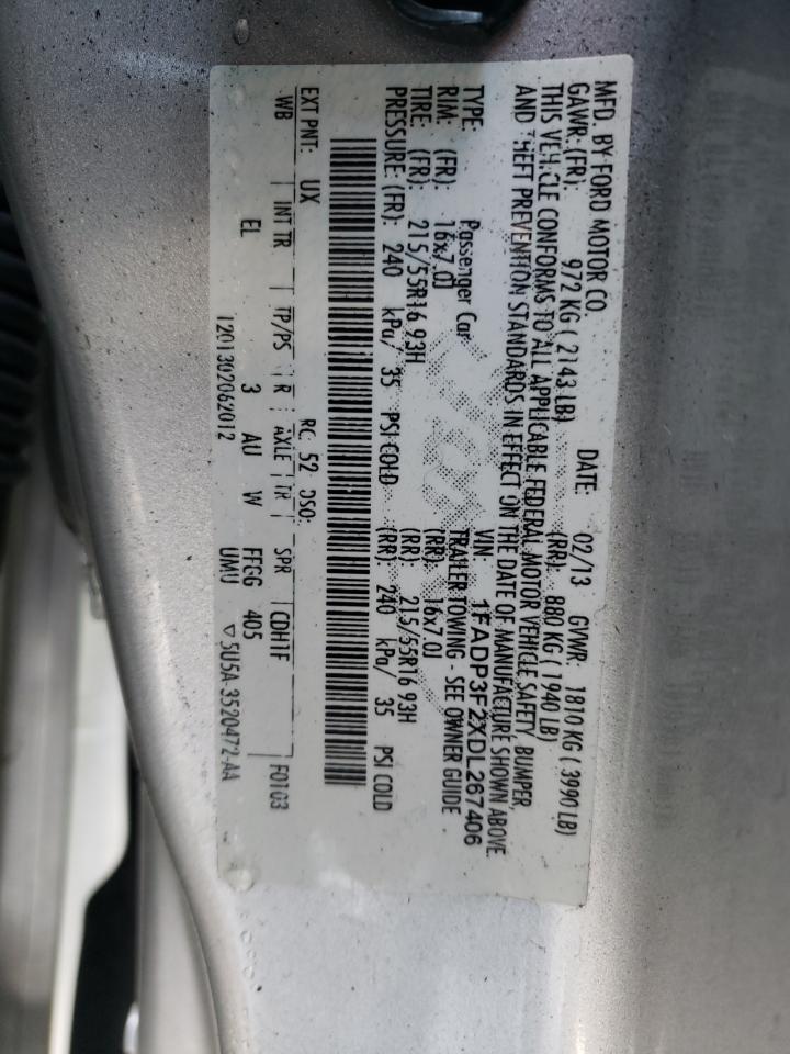 Photo 10 from auction – 2013 FORD FOCUS SE with VIN 1FADP3F2XDL267406
