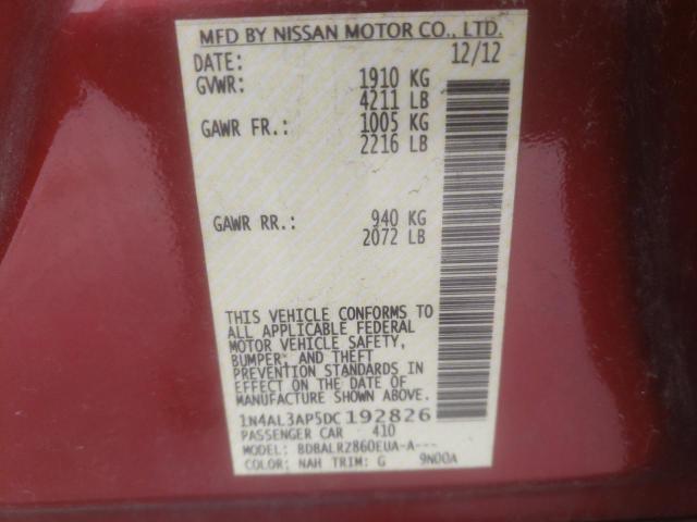 Photo 10 from auction – 2013 NISSAN ALTIMA 2.5 with VIN 1N4AL3AP5DC192826