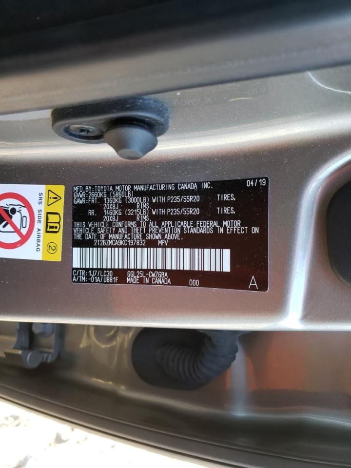 Photo 10 from auction – 2019 LEXUS RX 350 BAS with VIN 2T2BZMCA9KC197832