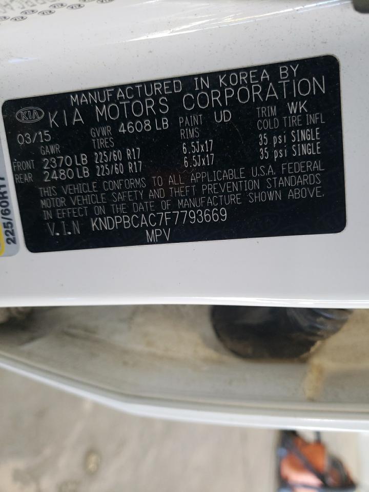 Photo 10 from auction – 2015 KIA SPORTAGE with VIN KNDPBCAC7F7793669