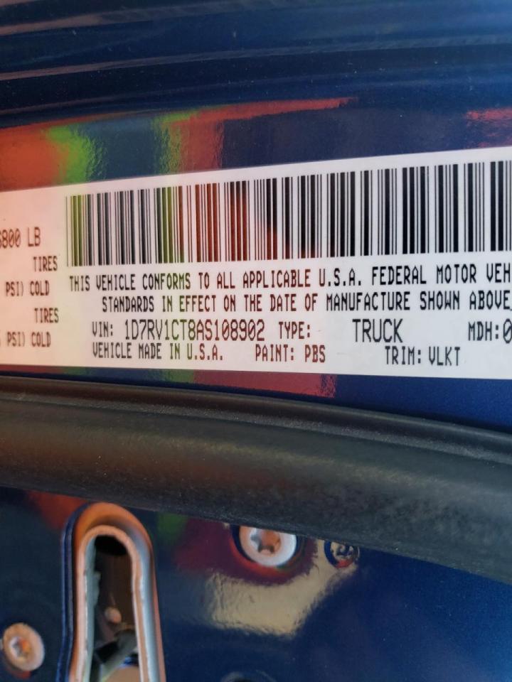 Photo 10 from auction – 2010 DODGE RAM 1500 with VIN 1D7RV1CT8AS108902