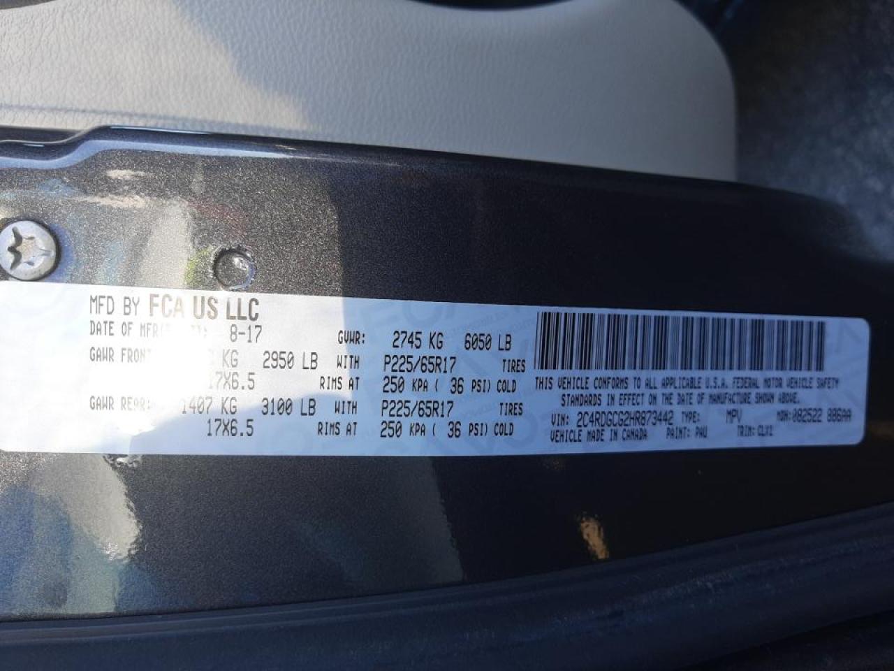 Photo 10 from auction – 2017 DODGE GRAND CARA with VIN 2C4RDGCG2HR873442