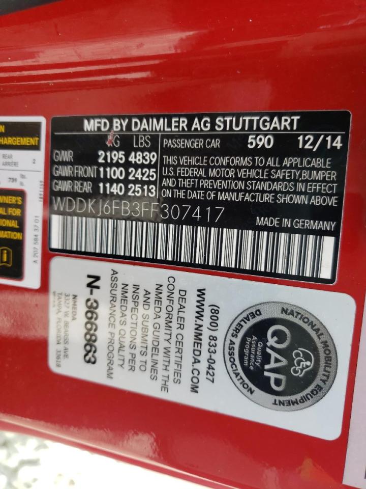 Photo 10 from auction – 2015 MERCEDES-BENZ E 400 with VIN WDDKJ6FB3FF307417