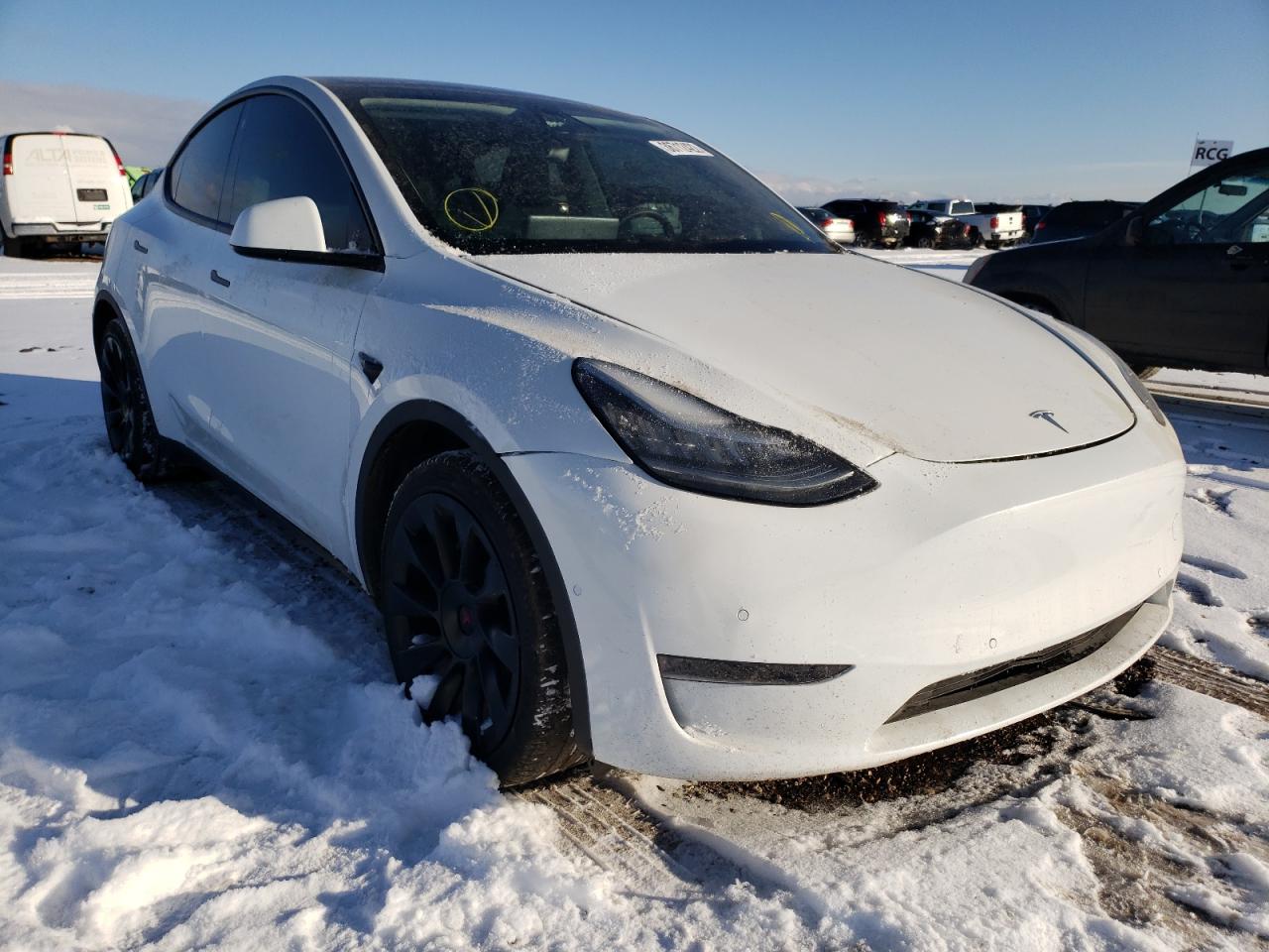 TESLA MODEL Y 2021 with VIN 5YJYGDEE4MF076953 - Photo from auction
