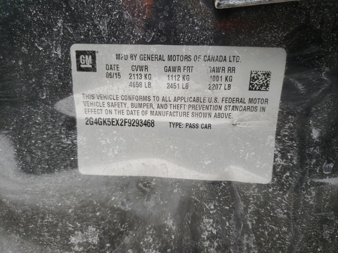 Photo 10 from auction – 2015 BUICK REGAL with VIN 2G4GK5EX2F9293468