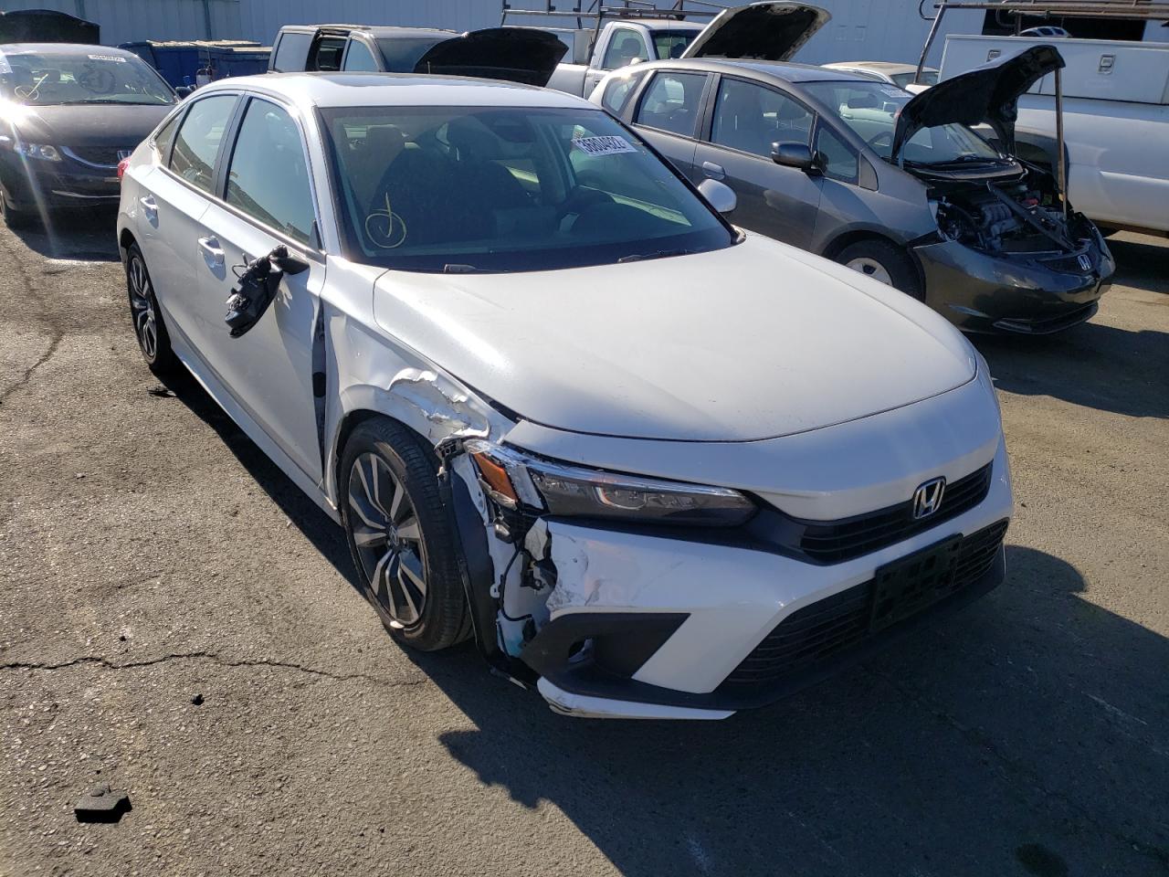 HONDA CIVIC EX 2022 with VIN JHMFE1F71NX003721 - Photo from auction