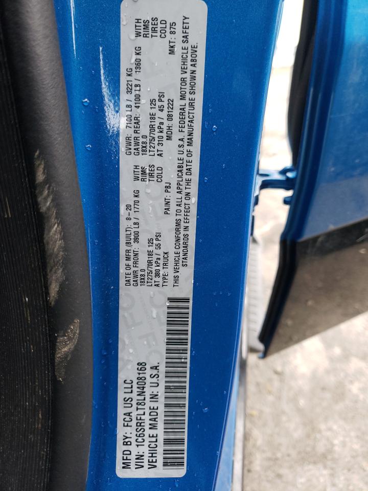 Photo 10 from auction – 2020 RAM 1500 REBEL with VIN 1C6SRFLT8LN408168