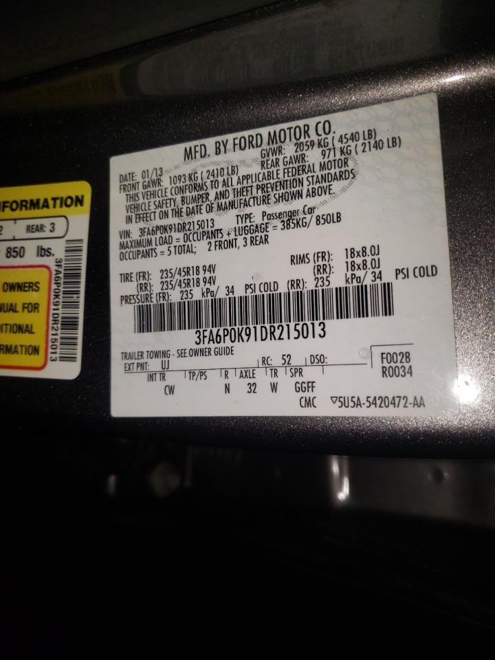 Photo 10 from auction – 2013 FORD FUSION TIT with VIN 3FA6P0K91DR215013