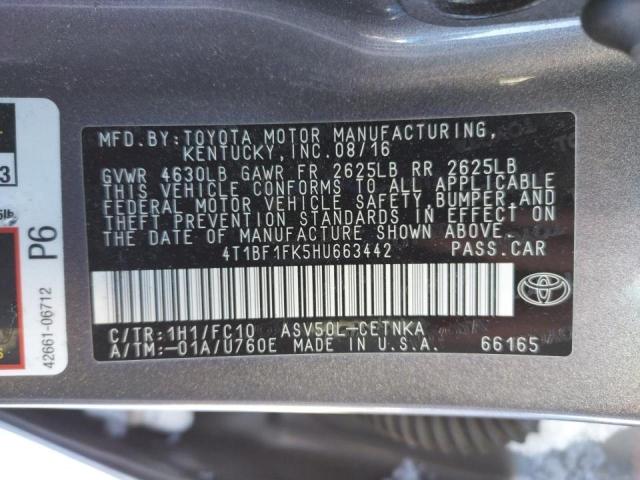 Photo 10 from auction – 2017 TOYOTA CAMRY LE with VIN 4T1BF1FK5HU663442