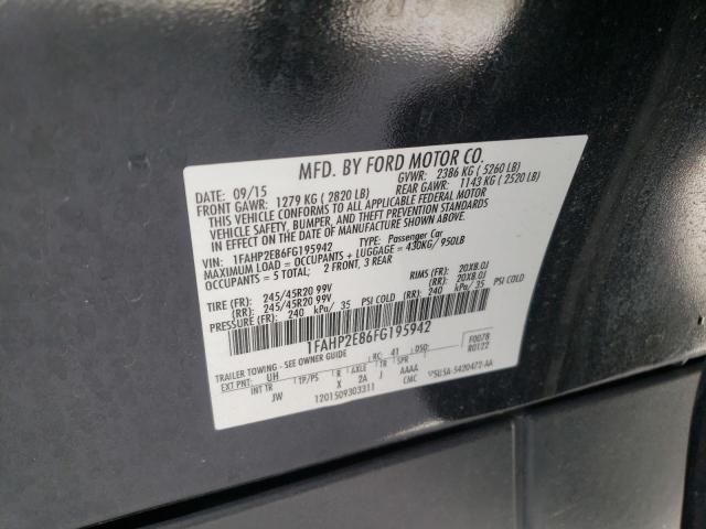 Photo 10 from auction – 2015 FORD TAURUS SEL with VIN 1FAHP2E86FG195942