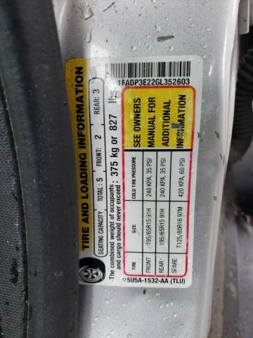 Photo 10 from auction – 2016 FORD FOCUS S with VIN 1FADP3E22GL352603