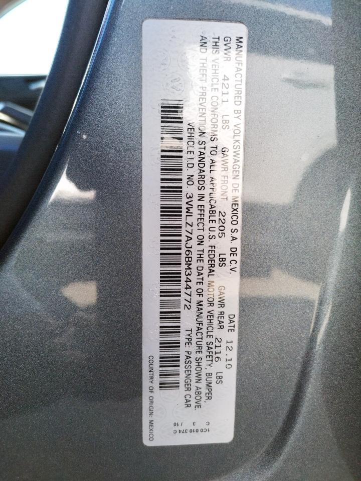 Photo 10 from auction – 2011 VOLKSWAGEN JETTA SEL with VIN 3VWLZ7AJ6BM344772