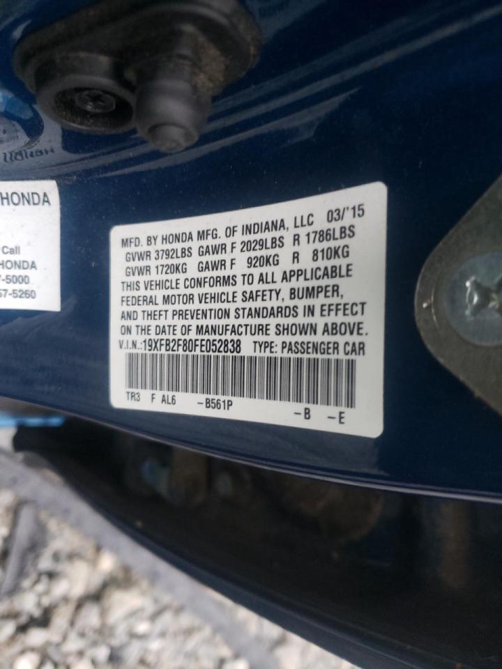 Photo 10 from auction – 2015 HONDA CIVIC EX with VIN 19XFB2F80FE052838