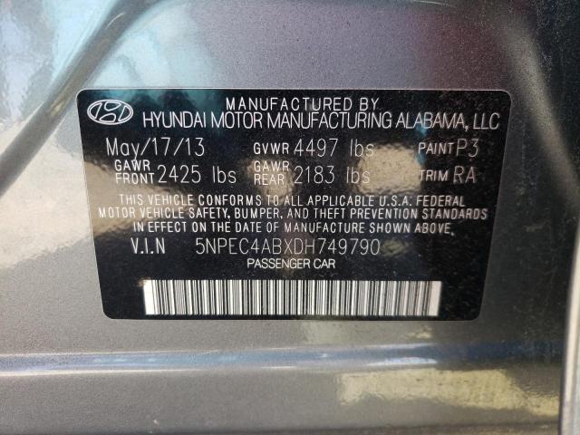 Photo 10 from auction – 2013 HYUNDAI SONATA SE with VIN 5NPEC4ABXDH749790