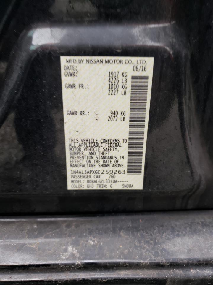 Photo 10 from auction – 2016 NISSAN ALTIMA 2.5 with VIN 1N4AL3APXGC259263
