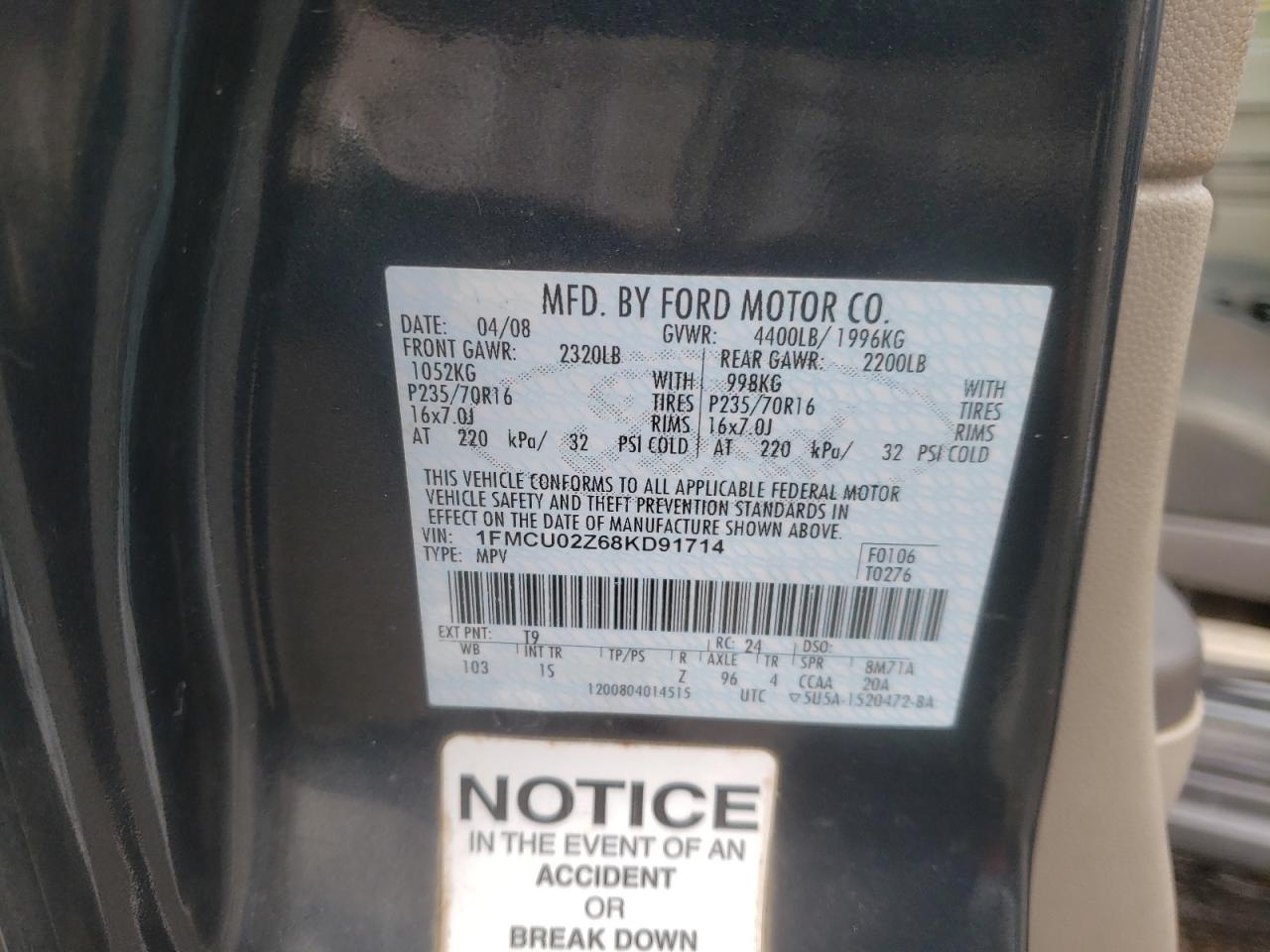 Photo 10 from auction – 2008 FORD ESCAPE XLS with VIN 1FMCU02Z68KD91714