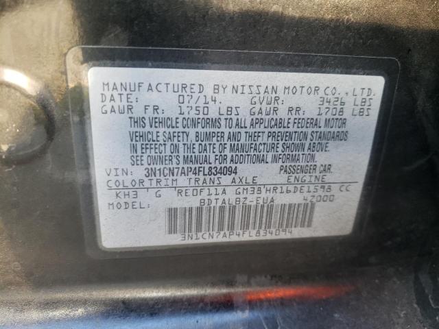 Photo 10 from auction – 2015 NISSAN VERSA S with VIN 3N1CN7AP4FL834094