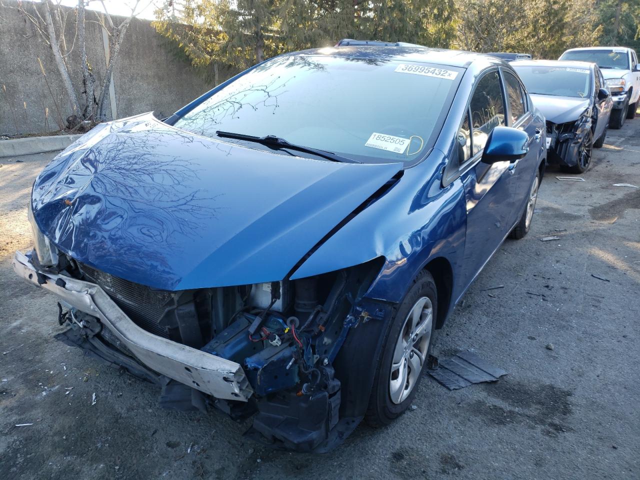 Photo 2 from auction – 2013 HONDA CIVIC LX with VIN 19XFB2F58DE242535