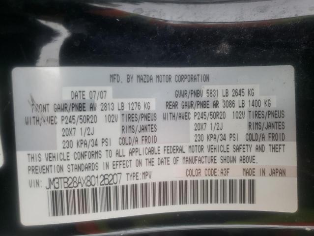 Photo 10 from auction – 2008 MAZDA CX-9 with VIN JM3TB28AX80126207