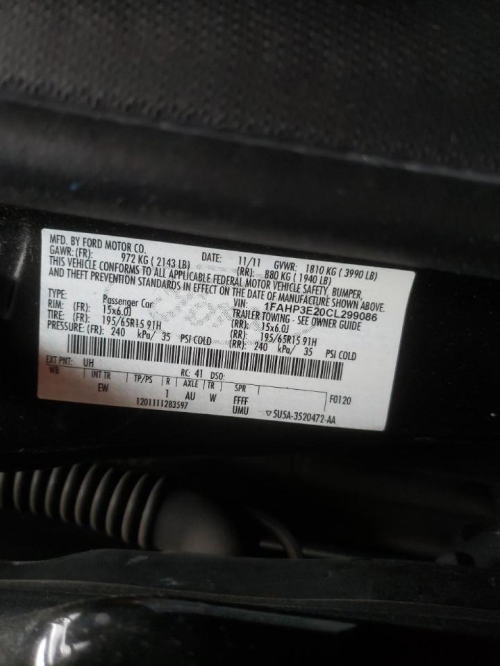 Photo 10 from auction – 2012 FORD FOCUS S with VIN 1FAHP3E20CL299086
