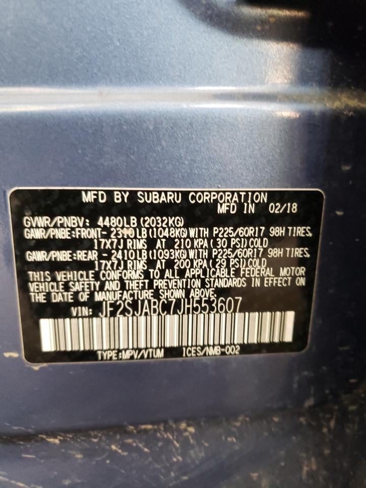 Photo 10 from auction – 2018 SUBARU FORESTER 2 with VIN JF2SJABC7JH553607
