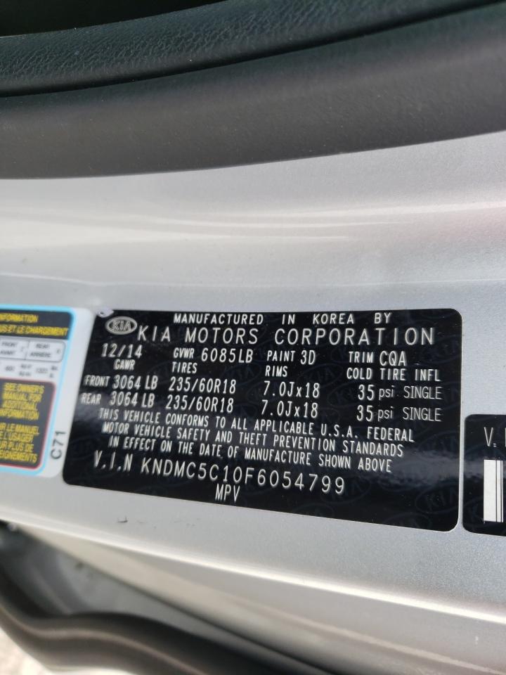 Photo 10 from auction – 2015 KIA SEDONA EX with VIN KNDMC5C10F6054799