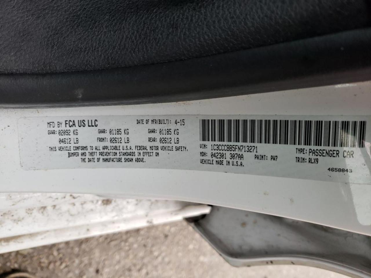 Photo 10 from auction – 2015 CHRYSLER 200 S with VIN 1C3CCCBB5FN713271