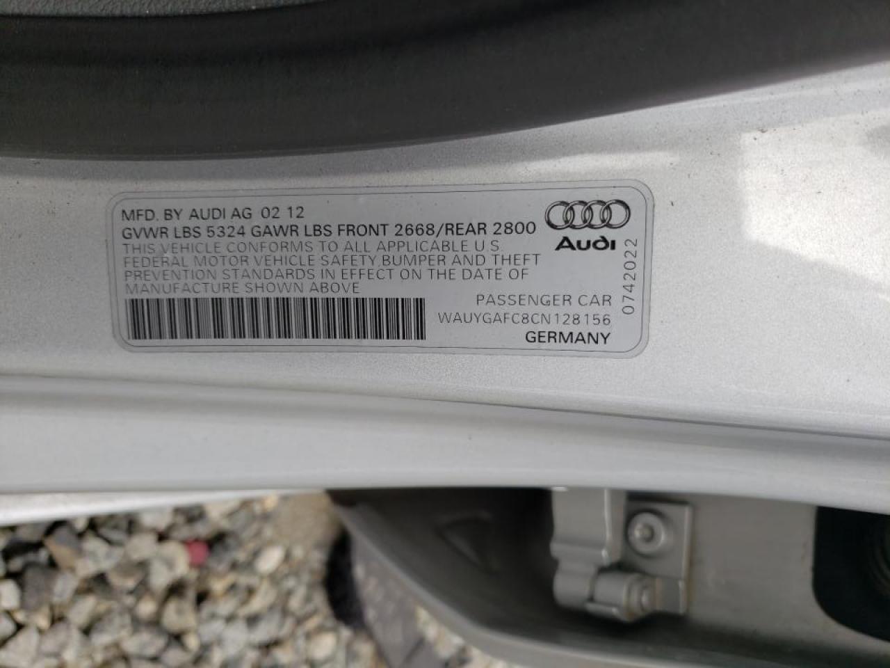 Photo 10 from auction – 2012 AUDI A7 PREMIUM with VIN WAUYGAFC8CN128156