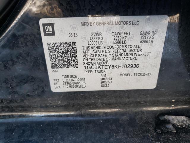 Photo 10 from auction – 2019 CHEVROLET SILVERADO with VIN 1GC1KTEY8KF102936