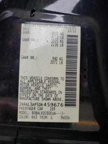 Photo 10 from auction – 2013 NISSAN ALTIMA 2.5 with VIN 1N4AL3AP5DN459676